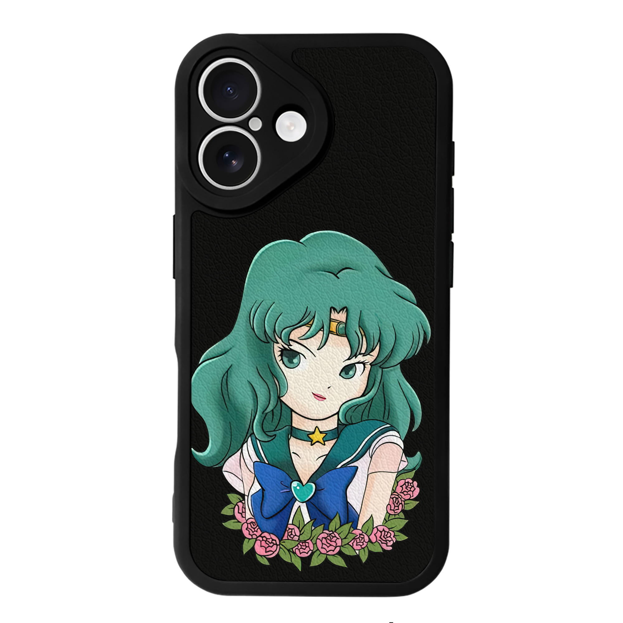 （画像用） 美少女戦士セーラームーン 海王 みちる（かいおう みちる） Sailor Moon Kaiou Michiru 【iPhone 16シリーズ対応】シリコンスマホケース（レザー調） 材質：シリコン